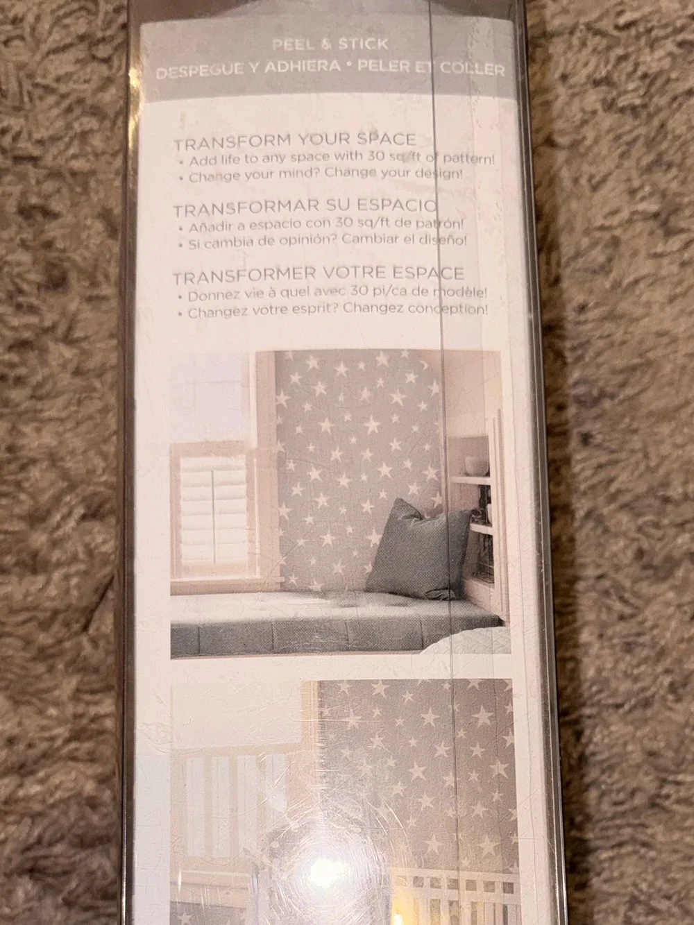 Nuwallpaper peel and stick wallpaper star print NEW one roll - made in the USA
